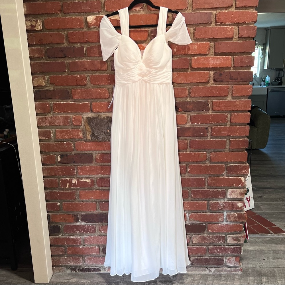 AZAZIE LIANNE Women’s NWT A-Line‎ Off the Shoulder Floor-Length Dress Ivory
